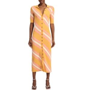 10 Crosby Derek Lam NWT Xsize TP Aurelia Waist tie Sweater midi button up dress‎